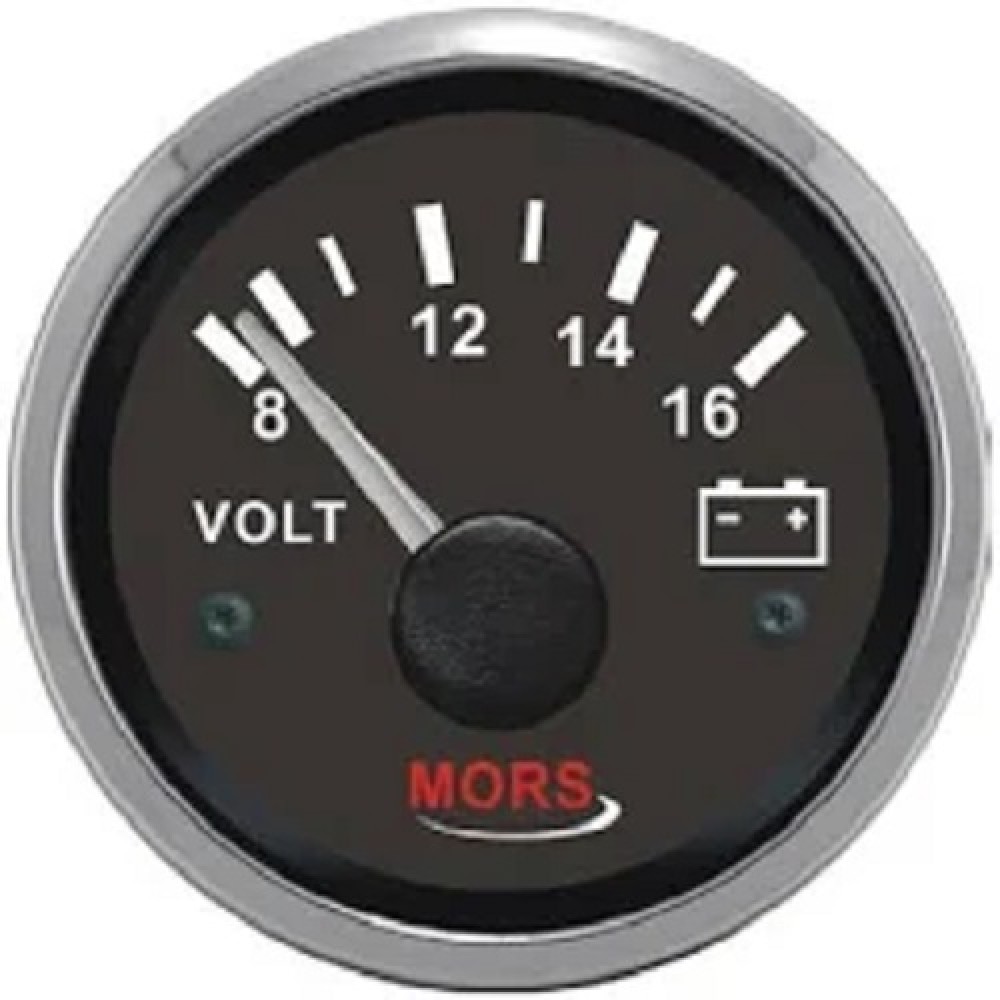 MORS VOLTMETRE SİYAH 12 V Ø 55 MM