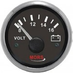 MORS VOLTMETRE SİYAH 12 V Ø 55 MM